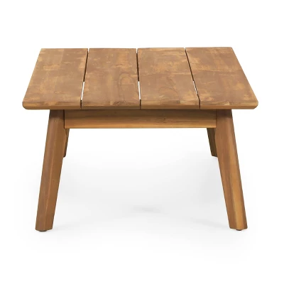 2pc Ellendale Outdoor Acacia Wood Loveseat & Coffee Table Teak/White - Christopher Knight Home 6 2pc Ellendale Outdoor Acacia Wood Loveseat & Coffee Table Teak/White - Christopher Knight Home - Image 6