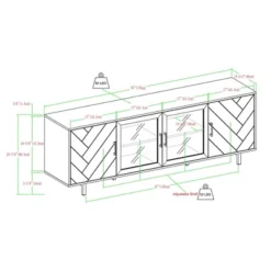 Vik Modern Boho 4 Door Herringbone TV Stand For TVs Up To 80" - Saracina Home -Homcom Store GUEST 52b388c7 9de8 439f b345 685161ddaa8a