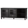 Walda Wood Cabinet With 2 Sliding Doors And 1 Drawer TV Stand For TVs Up To 60" Dark Brown/Gray - Baxton Studio