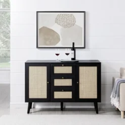 Modern Boho Wood And Rattan Storage Sideboard Black - Saracina Home 10 Modern Boho Wood And Rattan Storage Sideboard Black - Saracina Home -Homcom Store GUEST 52f5e3ee 76b4 4a71 b8d9 41f7b184a080
