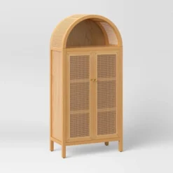 Woven Arched Wood Cabinet - Threshold™ -Homcom Store GUEST 55ee5cc0 3aff 4967 be03 2e31c724f280