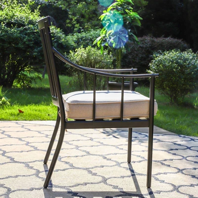 2pk Outdoor Steel Arm Chairs With Cushions - Captiva Designs 1 2pk Outdoor Steel Arm Chairs With Cushions - Captiva Designs