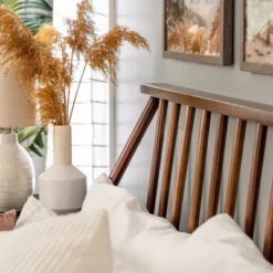 Boho Solid Wood Spindle Platform Bed - Saracina Home 24 Boho Solid Wood Spindle Platform Bed - Saracina Home -Homcom Store GUEST 56d06391 618a 4987 81f4 c67d43671300