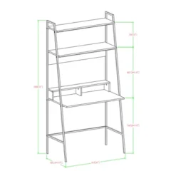 36" Writing Desk With Open Storage Ladder Bookshelf - Saracina Home -Homcom Store GUEST 57892fcd 555d 4b9c a414 11a241c58962