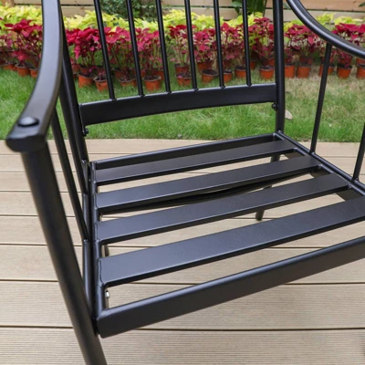 2pk Outdoor Steel Arm Chairs With Cushions - Captiva Designs 9 2pk Outdoor Steel Arm Chairs With Cushions - Captiva Designs - Image 9