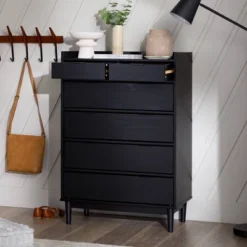 Mid-Century Modern Solid Wood 6 Drawer Vertical Dresser - Saracina Home 26 Mid-Century Modern Solid Wood 6 Drawer Vertical Dresser - Saracina Home -Homcom Store GUEST 59498ed0 69d6 47e7 a8e6 18fcacc166e6