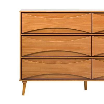 Mid-Century Modern Contoured 6 Drawer Dresser - Saracina Home 19 Mid-Century Modern Contoured 6 Drawer Dresser - Saracina Home - Image 19