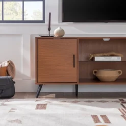 2 Door Mid-Century Modern Wood Storage TV Stand For TVs Up To 65" - Saracina Home 20 2 Door Mid-Century Modern Wood Storage TV Stand For TVs Up To 65" - Saracina Home -Homcom Store GUEST 59d9ba89 cb9a 4256 a9ae e85782706a5a