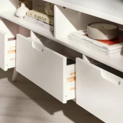 Cara Mid-Century Modern 3 Drawer Corner TV Stand For TVs Up To 58" - Saracina Home 30 Cara Mid-Century Modern 3 Drawer Corner TV Stand For TVs Up To 58" - Saracina Home -Homcom Store GUEST 59f86cf1 f206 400e beed adf45df367ac