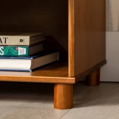 Set Of 2 Katie Transitional Tray Top 1 Drawer Solid Wood Nightstands Caramel - Saracina Home -Homcom Store GUEST 5f31facb f1d6 47eb 8183 c3bd65f1f462