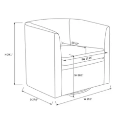 Vernon Upholstered Barrel Swivel Chair Light Brown Velvet - Threshold™ Designed With Studio McGee -Homcom Store GUEST 5fe00eaa 81ff 454f b46c 0da142b5764f