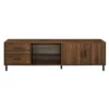Sana Modern Triple Storage TV Stand For TVs Up To 80" Dark Walnut - Saracina Home