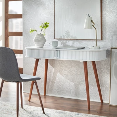 Edie Desk - White/Walnut - Buylateral 1 Edie Desk - White/Walnut - Buylateral