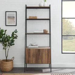 72" Open Shelf And Closed Storage Cabinet Ladder Bookcase - Saracina Home 13 72" Open Shelf And Closed Storage Cabinet Ladder Bookcase - Saracina Home -Homcom Store GUEST 63ba128c 347b 49bc b7d3 5a205f7232df