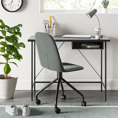 Wood And Metal Writing Desk With Storage - Room Essentials™ 1 Wood And Metal Writing Desk With Storage - Room Essentials™