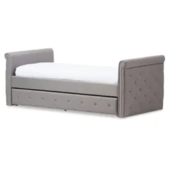 Twin Swanson Modern And Contemporary Fabric Tufted Daybed With Roll-Out Trundle Guest Bed - Baxton Studio 27 Twin Swanson Modern And Contemporary Fabric Tufted Daybed With Roll-Out Trundle Guest Bed - Baxton Studio -Homcom Store GUEST 64123631 7044 42da 956a 442d18f7cffb
