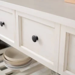 48" Farmhouse Solid Wood 2 Drawer Buffet White - Saracina Home -Homcom Store GUEST 647ab7e8 3c9a 4e65 bc71 7f38e193a85e