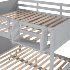 Separable Full-Over-Full Bunk Bed With Twin Size Trundle And Bookshelf - ModernLuxe -Homcom Store GUEST 6622daff f516 448b ad7e 480d59ccf9cb