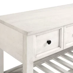 48" Farmhouse Solid Wood 2 Drawer Buffet White - Saracina Home -Homcom Store GUEST 66c87ba3 841e 44b3 acb1 ac03e5dec0f1
