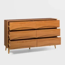 Mid-Century Modern Contoured 6 Drawer Dresser - Saracina Home 37 Mid-Century Modern Contoured 6 Drawer Dresser - Saracina Home -Homcom Store GUEST 66fb51cb 1672 46be 9ea3 83daad767b13