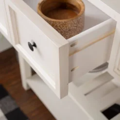 48" Farmhouse Solid Wood 2 Drawer Buffet White - Saracina Home -Homcom Store GUEST 674b092e 3435 4204 b7cf 49f755d818b1