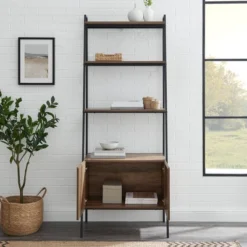 72" Open Shelf And Closed Storage Cabinet Ladder Bookcase - Saracina Home 16 72" Open Shelf And Closed Storage Cabinet Ladder Bookcase - Saracina Home -Homcom Store GUEST 6884917e 6feb 464d 9a56 e3dd05df4cc1