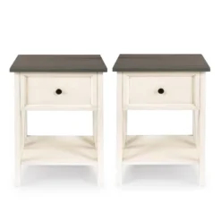 Set Of 2 Farmhouse Single Drawer V Frame Nightstands - Saracina Home -Homcom Store GUEST 69c1cb7f c5f8 45c8 a09a c17d10dc02f9