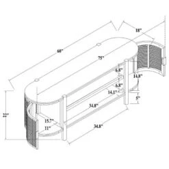 Portola Hills Caned Door TV Stand For TVs Up To 60" - Threshold™ Designed With Studio McGee -Homcom Store GUEST 6a70e9c2 1448 487f a332 1f397d50b5ae