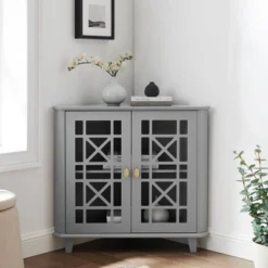2 Door Corner Accent Cabinet With Fretwork Doors - Saracina Home 23 2 Door Corner Accent Cabinet With Fretwork Doors - Saracina Home -Homcom Store GUEST 6aa69f84 0413 43ec 85f0 32657f3b8c98