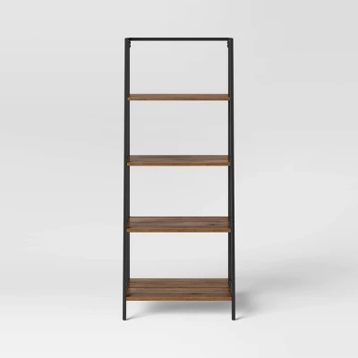 60" Loring 4 Shelf Trestle Bookshelf Walnut - Threshold™ 2 60" Loring 4 Shelf Trestle Bookshelf Walnut - Threshold™ - Image 2