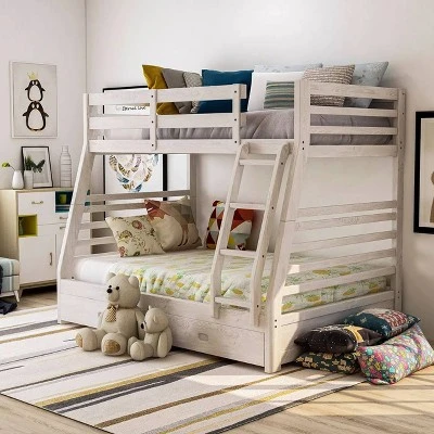 HOMES: Inside + Out Twin Over Full Kids' Emma Bunk Bed Wire Brushed White - IoHOMES 1 HOMES: Inside + Out Twin Over Full Kids' Emma Bunk Bed Wire Brushed White - IoHOMES