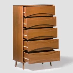 Mid-Century Modern Contoured 5 Drawer Chest Of Drawers - Saracina Home 30 Mid-Century Modern Contoured 5 Drawer Chest Of Drawers - Saracina Home -Homcom Store GUEST 6ea3faf0 2aed 40ff a53a 33a2aa0036a2