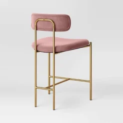 Orion Luxe Backed Counter Height Barstool With Brass Legs Blush Velvet - Threshold™ 5 Orion Luxe Backed Counter Height Barstool With Brass Legs Blush Velvet - Threshold™ -Homcom Store GUEST 6fae67b2 b02e 4960 846e d794af26c1cf
