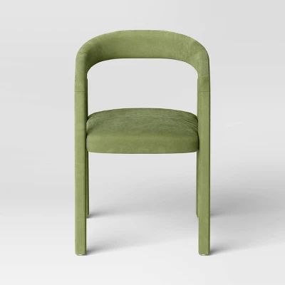 Lana Curved Back Upholstered Dining Chair Olive Green Velvet - Threshold™ 2 Lana Curved Back Upholstered Dining Chair Olive Green Velvet - Threshold™ - Image 2