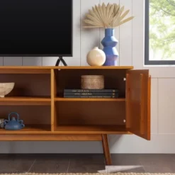 Solid Wood Mid-Century Modern TV Stand For TVs Up To 80" - Saracina Home 26 Solid Wood Mid-Century Modern TV Stand For TVs Up To 80" - Saracina Home -Homcom Store GUEST 718deacd a6aa 48d3 a2de dc60399694ef