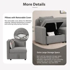 122.8" Minimalist Convertible Modular Sofa, Upholstered Sectional Sofa Couch With 5 Pillows-ModernLuxe 18 122.8" Minimalist Convertible Modular Sofa, Upholstered Sectional Sofa Couch With 5 Pillows-ModernLuxe -Homcom Store GUEST 758104f0 2824 4484 a592 7670bd523c90