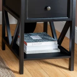 Set Of 2 Farmhouse Single Drawer V Frame Nightstands - Saracina Home -Homcom Store GUEST 7687c127 6673 4260 bfa9 5a4f32541fed