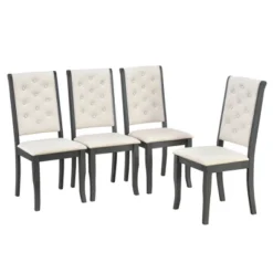 6 PCS Retro Dining Set With Unique-designed Table And Upholstered Chair-ModernLuxe -Homcom Store GUEST 78a4aa99 c2e8 4e31 be9f 1d3d57e22a8b