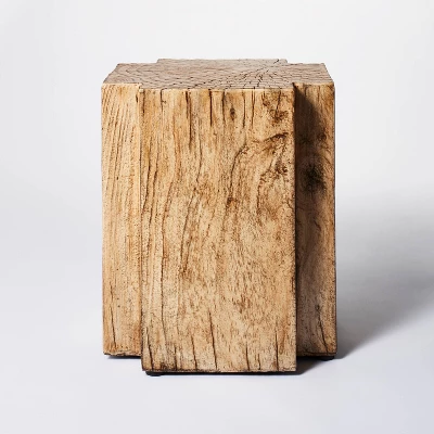 Indoor/Outdoor Faux Concrete Stump Accent Table Brown - Threshold™ Designed With Studio McGee 2 Indoor/Outdoor Faux Concrete Stump Accent Table Brown - Threshold™ Designed With Studio McGee - Image 2