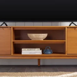 Solid Wood Mid-Century Modern TV Stand For TVs Up To 80" - Saracina Home 27 Solid Wood Mid-Century Modern TV Stand For TVs Up To 80" - Saracina Home -Homcom Store GUEST 7b8f78dc b7ab 4f0a bbb2 79db23e31b3a