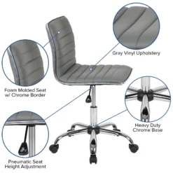 Emma And Oliver Low Back Designer Armless Ribbed Swivel Task Office Chair 22 Emma And Oliver Low Back Designer Armless Ribbed Swivel Task Office Chair -Homcom Store GUEST 7bb67dd0 789d 46b3 93e9 867abcbfe2c1