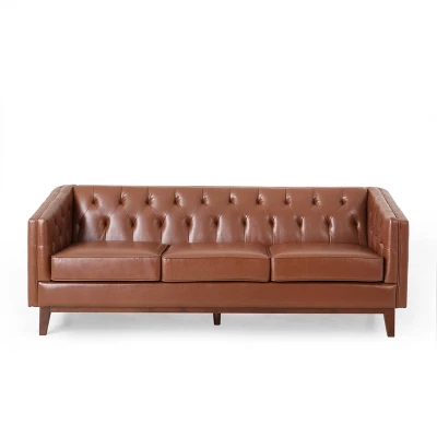 Ovando Contemporary Upholstered 3 Seater Sofa - Christopher Knight Home 2 Ovando Contemporary Upholstered 3 Seater Sofa - Christopher Knight Home - Image 2