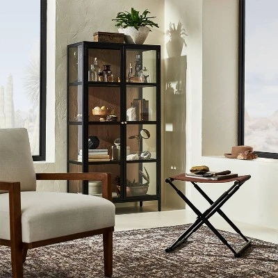60" Crystal Cove Glass Cabinet Black - Threshold™ Designed With Studio McGee 1 60" Crystal Cove Glass Cabinet Black - Threshold™ Designed With Studio McGee