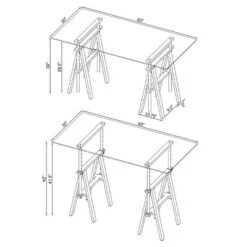 Statham Glass Top Adjustable Sawhorse Standing Desk Chrome - Coaster -Homcom Store GUEST 83fa6233 ac1f 4164 8445 30e244687000