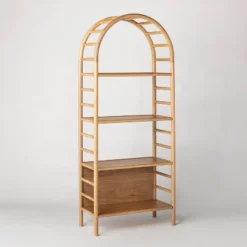 72" Holladay Curved Wooden Bookcase - Threshold™ Designed With Studio McGee -Homcom Store GUEST 84aacca0 2437 4d03 8b04 6e3f30c27fb1