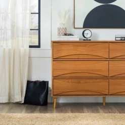 Mid-Century Modern Contoured 6 Drawer Dresser - Saracina Home 31 Mid-Century Modern Contoured 6 Drawer Dresser - Saracina Home -Homcom Store GUEST 85f26b6b 7276 4bfb be1a b80c27461505
