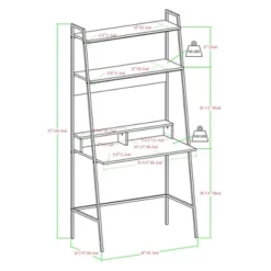 36" Writing Desk With Open Storage Ladder Bookshelf - Saracina Home -Homcom Store GUEST 864304e3 a53d 48ed b6aa 1e59ab6b9550