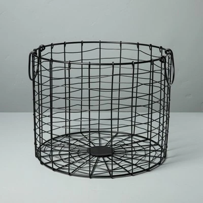 Round Wire Storage Basket With Handles Black - Hearth & Hand™ With Magnolia 6 Round Wire Storage Basket With Handles Black - Hearth & Hand™ With Magnolia - Image 6
