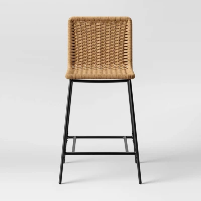 Wasson Woven Metal Leg Counter Height Barstool Tan - Threshold™ 2 Wasson Woven Metal Leg Counter Height Barstool Tan - Threshold™ - Image 2