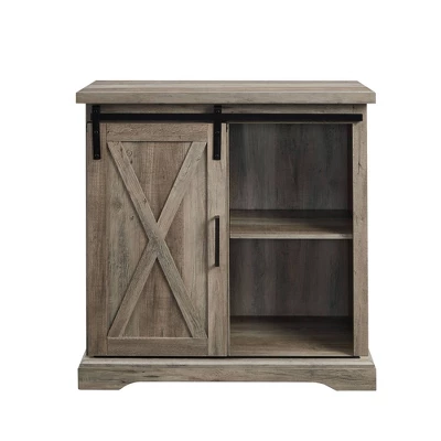 Tertia Industrial Accent Cabinet With Sliding X Barn Door - Saracina Home 5 Tertia Industrial Accent Cabinet With Sliding X Barn Door - Saracina Home - Image 5